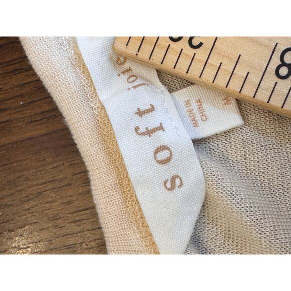 Soft Joie smocked peplum top Sz M beige/sand lyocell-wool blend, dolman - Picture 6 of 9